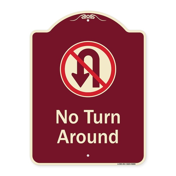 Designer Series-No Turn Around With Symbol Burgungy, 24" x 18", BU-1824-9808